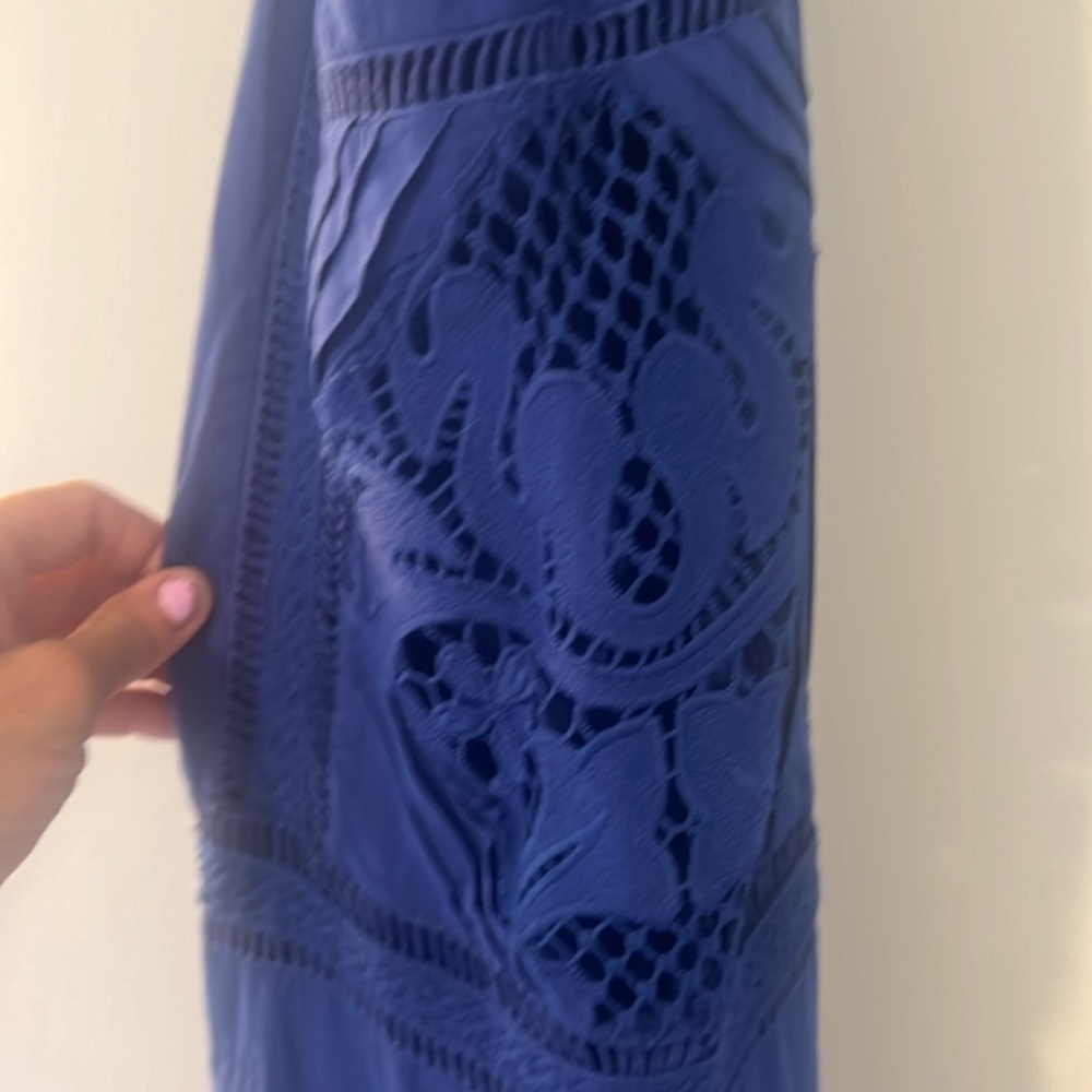 Farm Rio Blue Lace Sleeveless Maxi Dress NWT - Picture 6 of 10